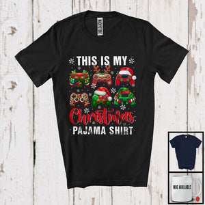 MacnyStore - This Is My Christmas Pajama Shirt; Amazing Santa Elf Game Controllers Collection; Gamer Gaming T-Shirt