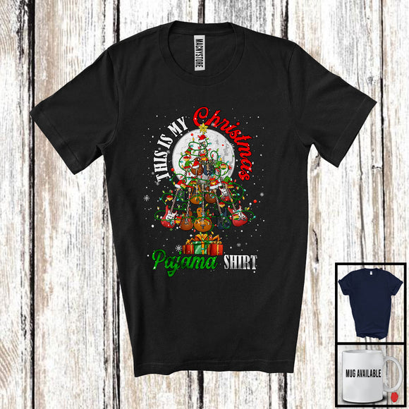 MacnyStore - This Is My Christmas Pajama Shirt; Amazing X-mas Lights Tree Guitar; Guitarist Musician T-Shirt