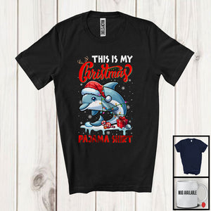 MacnyStore - This Is My Christmas Pajama Shirt; Amazing X-mas Santa Dolphin Animal Lover; Family Group T-Shirt