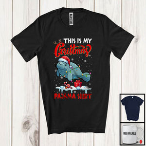 MacnyStore - This Is My Christmas Pajama Shirt; Amazing X-mas Santa Manatee Animal Lover; Family Group T-Shirt