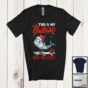 MacnyStore - This Is My Christmas Pajama Shirt; Amazing X-mas Santa Narwhal Animal Lover; Family Group T-Shirt