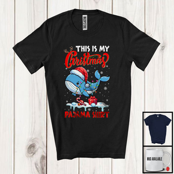 MacnyStore - This Is My Christmas Pajama Shirt; Amazing X-mas Santa Whale Animal Lover; Family Group T-Shirt