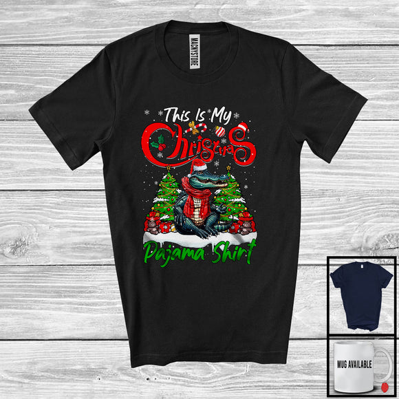 MacnyStore - This Is My Christmas Pajama Shirt; Amazing X-mas Tree Alligator Santa; Wild Animal T-Shirt