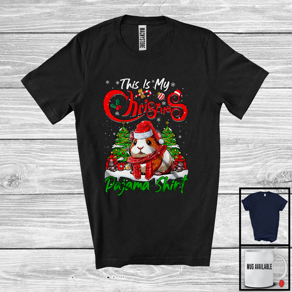 MacnyStore - This Is My Christmas Pajama Shirt; Amazing X-mas Tree Guinea Pig Santa; Wild Animal T-Shirt