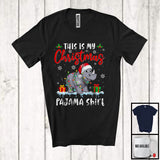 MacnyStore - This Is My Christmas Pajama Shirt; Amusing X-mas Lights Lovely Santa Rhinoceros; Animal Lover T-Shirt