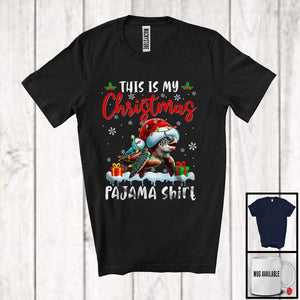 MacnyStore - This Is My Christmas Pajama Shirt; Amusing X-mas Lights Lovely Santa Turtle; Animal Lover T-Shirt