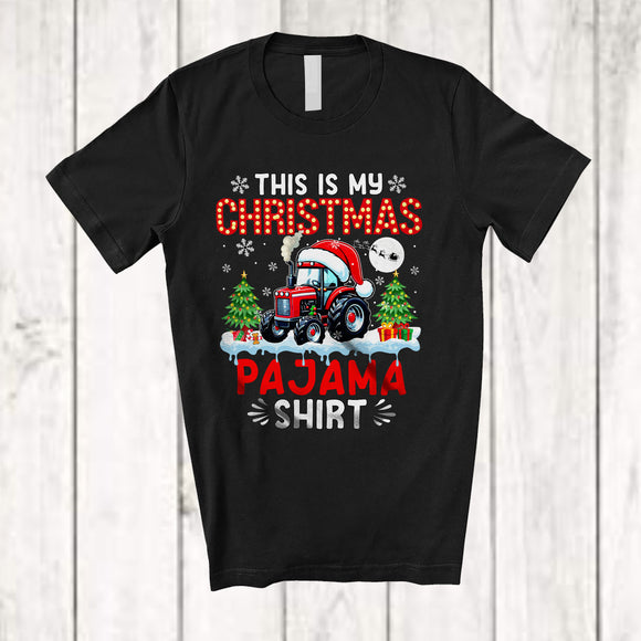 MacnyStore - This Is My Christmas Pajama Shirt; Amusing X-mas Santa Tractor Driver Farmer; Family T-Shirt