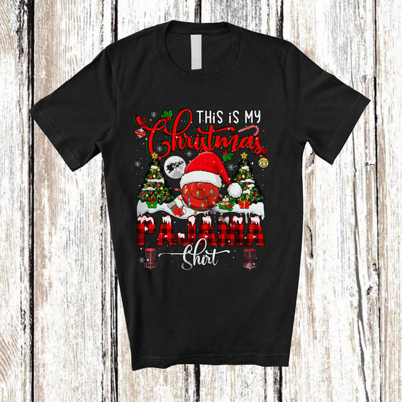 MacnyStore - This Is My Christmas Pajama Shirt; Amusing X-mas Snow Santa Disc Golf Player Lover; Family T-Shirt