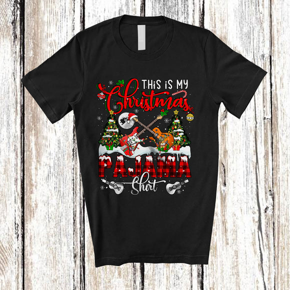 MacnyStore - This Is My Christmas Pajama Shirt; Amusing X-mas Snow Santa Guitar Player Lover; Family T-Shirt