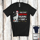 MacnyStore - This Is My Christmas Pajama Shirt; Fantastic Christmas Santa Llama Snow Lover; Family Group T-Shirt