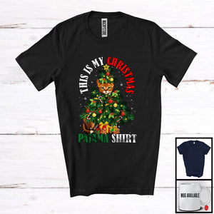 MacnyStore - This Is My Christmas Pajama Shirt; Fantastic X-mas Tree Cosplay Abyssinian Cat Owner; Family T-Shirt