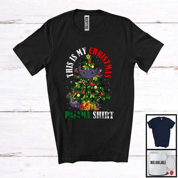 MacnyStore - This Is My Christmas Pajama Shirt; Fantastic X-mas Tree Cosplay Axolotl Owner; Family Group T-Shirt