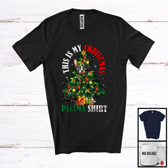 MacnyStore - This Is My Christmas Pajama Shirt; Fantastic X-mas Tree Cosplay Cornish Rex Cat Owner; Family T-Shirt