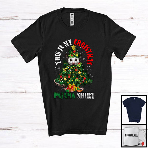 MacnyStore - This Is My Christmas Pajama Shirt; Fantastic X-mas Tree Cosplay Opossum Owner; Family Group T-Shirt