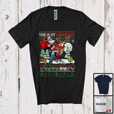 MacnyStore - This Is My Christmas Pajama Shirt; Joyful Santa Riding Parrot; X-mas Tree Sweater Animal T-Shirt