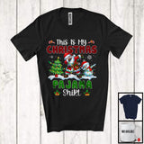 MacnyStore - This Is My Christmas Pajama Shirt; Joyful X-mas Santa Snowman Dabbing; Plaid Family Group T-Shirt