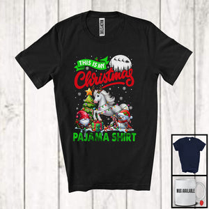 MacnyStore - This Is My Christmas Pajama Shirt; Lovely Reindeer Horse Farmer; X-mas Lights Snow Trees T-Shirt