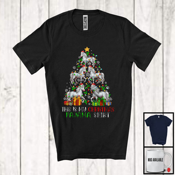 MacnyStore - This Is My Christmas Pajama Shirt; Lovely Santa Horse Christmas Tree; Farm Farmer T-Shirt