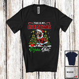 MacnyStore - This Is My Christmas Pajama Shirt; Lovely Santa Pit Bull Dog Owner; X-mas Tree Plaid Family T-Shirt