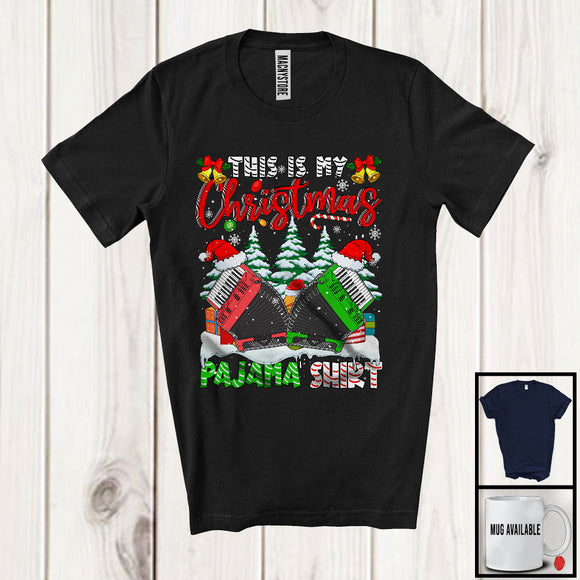 MacnyStore - This Is My Christmas Pajama Shirt; Lovely X-mas Tree Santa Accordion; Musical Instruments T-Shirt