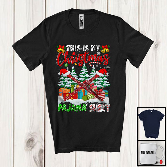 MacnyStore - This Is My Christmas Pajama Shirt; Lovely X-mas Tree Santa Clarinet; Musical Instruments T-Shirt