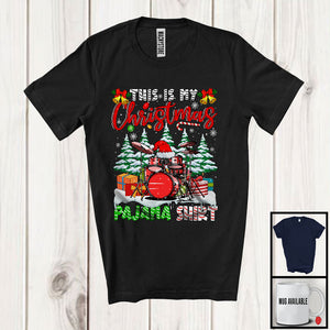 MacnyStore - This Is My Christmas Pajama Shirt; Lovely X-mas Tree Santa Drum; Musical Instruments T-Shirt