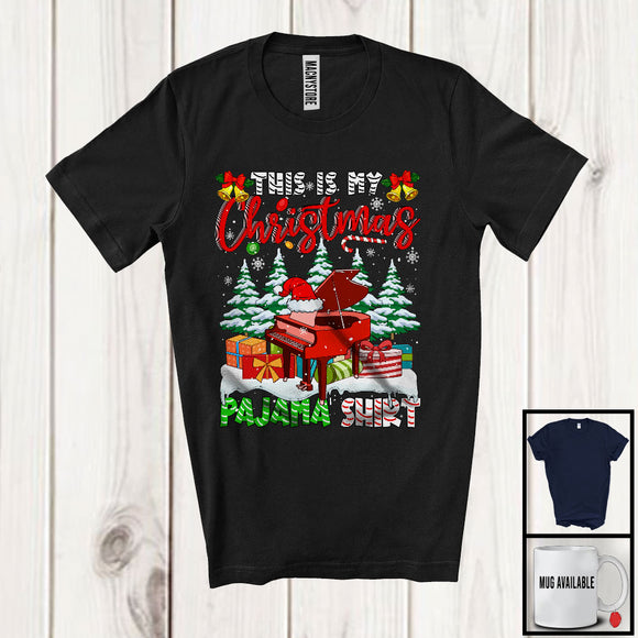 MacnyStore - This Is My Christmas Pajama Shirt; Lovely X-mas Tree Santa Piano; Musical Instruments T-Shirt