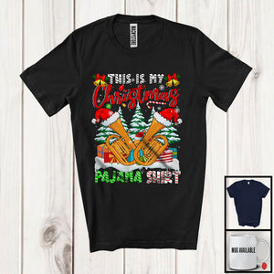 MacnyStore - This Is My Christmas Pajama Shirt; Lovely X-mas Tree Santa Tuba; Musical Instruments T-Shirt