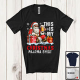 MacnyStore - This Is My Christmas Pajama Shirt; Sarcastic Santa Drinking Beer; Drunker X-mas Group T-Shirt