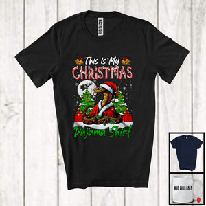 MacnyStore - This Is My Christmas Pajama Shirt; Wonderful X-mas Tree Santa Snake Animal Lover; Family Group T-Shirt