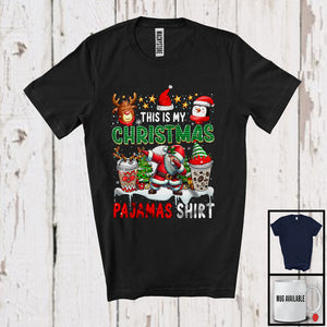 MacnyStore - This Is My Christmas Pajamas Shirt; Joyful X-mas Tree Dabbing Santa Coffee; Drinking Drunker T-Shirt