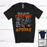 MacnyStore - This Is My Costume Now Give Me A Pizza, Humorous Halloween Skeleton Eating, Food Lover T-Shirt