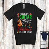 MacnyStore - This Is My Guitar Playing Christmas Pajama Shirt; Joyful Santa Guitar; Musical Instruments T-Shirt