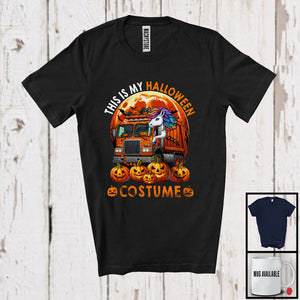 MacnyStore - This Is My Halloween Costume; Scary Moon Unicorn Driving Garbage Truck; Driver Family Group T-Shirt