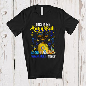 MacnyStore - This Is My Hanukkah Pajama Shirt; Lovely Menorah Lacrosse Ball; Sport Lacrosse Player Team T-Shirt