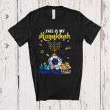 MacnyStore - This Is My Hanukkah Pajama Shirt; Lovely Menorah Soccer Ball; Sport Soccer Player Team T-Shirt