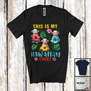 MacnyStore - This Is My Hawaiian Shirt, Lovely Summer Vacation Three Flowers Sheep, Hawaii Travel Lover T-Shirt