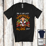 MacnyStore - This Is My Lazy Thanksgiving Pajama Shirt; Adorable Turkey Fall Leaves; Family Group T-Shirt