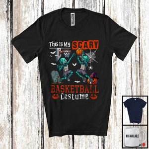 MacnyStore - This Is My Scary Basketball Costume, Horror Halloween Zombie Playing Basketball, Sport Team T-Shirt