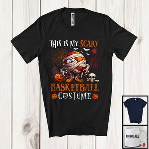 MacnyStore - This Is My Scary Basketball Costume; Humorous Halloween Mummy Ball Pumpkin; Sports Team T-Shirt