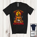MacnyStore - This Is My Scary Costume, Creepy Halloween Pumpkin Cat Face, Cat Owner Lover T-Shirt