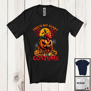 MacnyStore - This Is My Scary Costume, Creepy Halloween Pumpkin Chicken Face, Chicken Farm Farmer Group T-Shirt