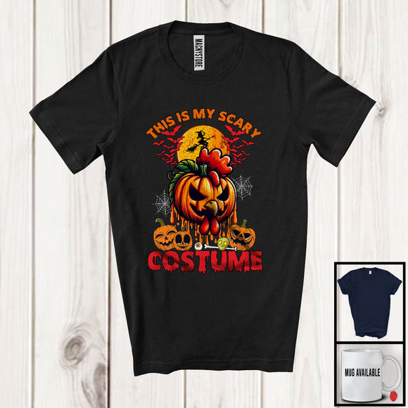 MacnyStore - This Is My Scary Costume, Creepy Halloween Pumpkin Chicken Face, Chicken Farm Farmer Group T-Shirt