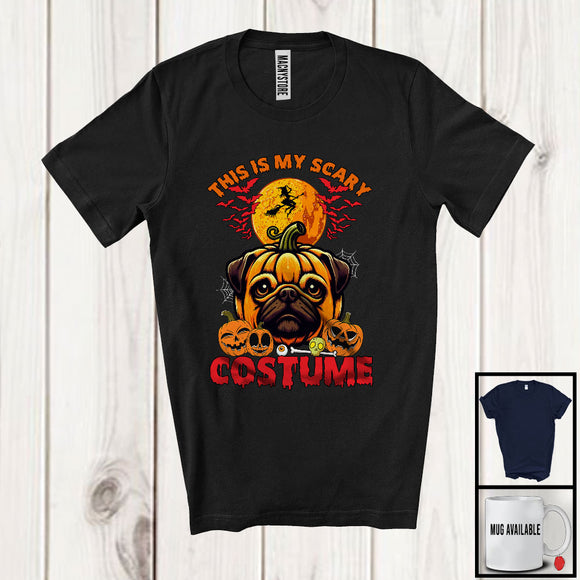 MacnyStore - This Is My Scary Costume, Creepy Halloween Pumpkin Dog Face, Dog Owner Lover T-Shirt