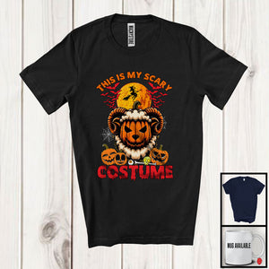 MacnyStore - This Is My Scary Costume, Creepy Halloween Pumpkin Sheep Face, Sheep Farm Farmer Group T-Shirt