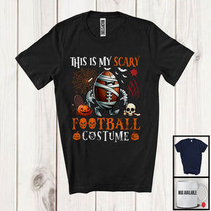 MacnyStore - This Is My Scary Football Costume; Humorous Halloween Mummy Ball Pumpkin; Sports Team T-Shirt