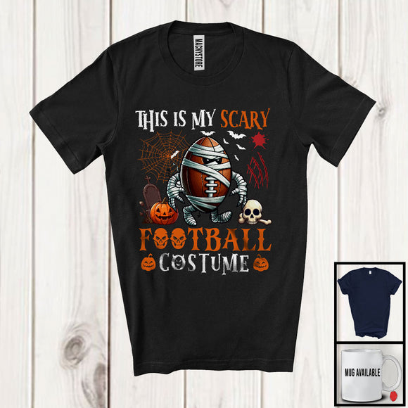 MacnyStore - This Is My Scary Football Costume; Humorous Halloween Mummy Ball Pumpkin; Sports Team T-Shirt