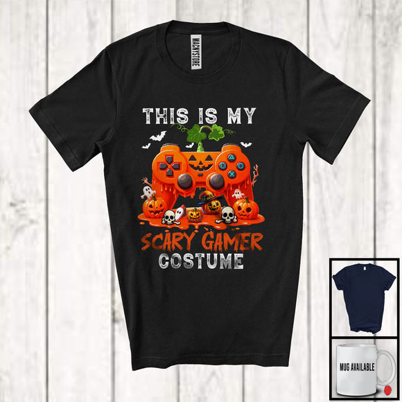MacnyStore - This Is My Scary Gamer Costume, Awesome Halloween Game Controller Pumpkin Skulls, Gaming T-Shirt