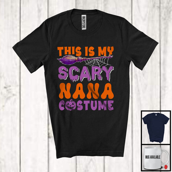 MacnyStore - This Is My Scary Nana Costume; Awesome Halloween Witch Broomstick; Family Group T-Shirt