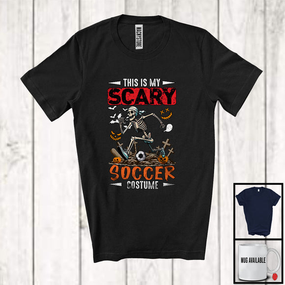 MacnyStore - This Is My Scary Soccer Costume; Awesome Halloween Skeleton Playing Soccer; Sport Player T-Shirt